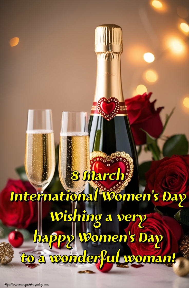 8 March International Women's Day Wishing a very happy Women's Day to a wonderful woman!