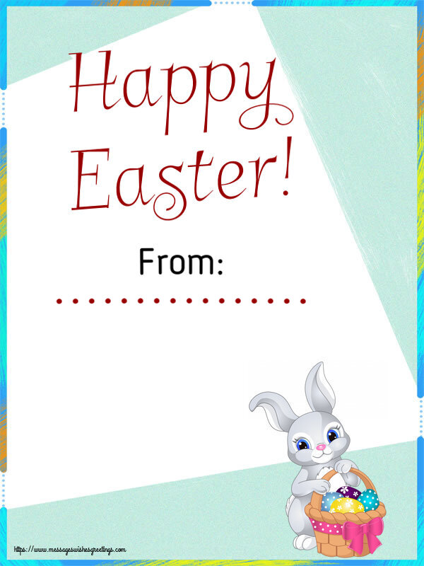 Custom Greetings Cards for Easter - Rabbit | Happy Easter! From: ...