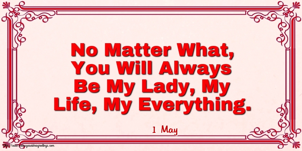 1 May - No Matter What