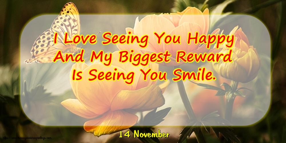 14 November - I Love Seeing You Happy