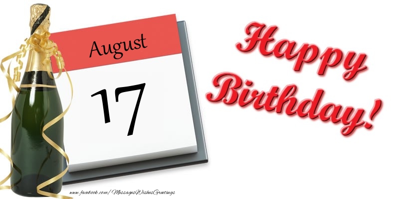 Greetings Cards of 17 August - Happy birthday August 17