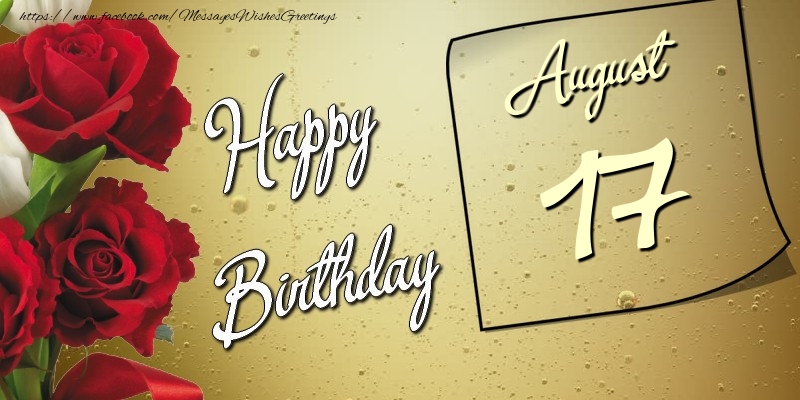 Greetings Cards of 17 August - Happy birthday 17 August