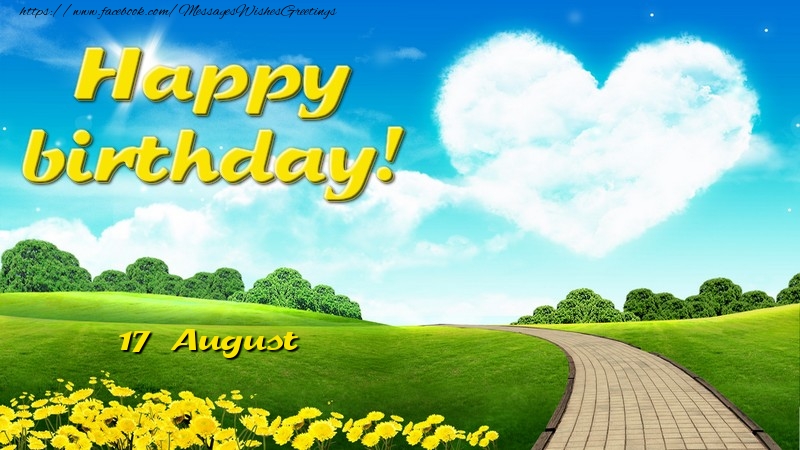 Greetings Cards of 17 August - August 17 Happy birthday!