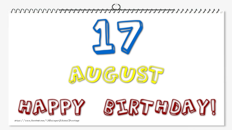 Greetings Cards of 17 August - 17 August - Happy Birthday!