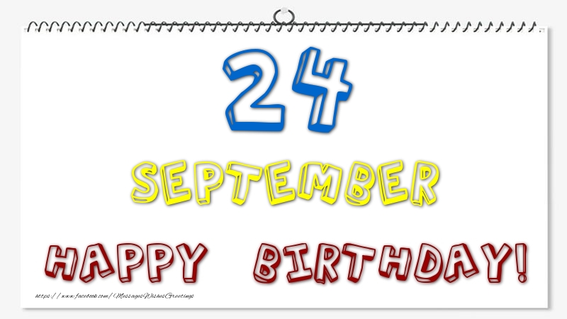 Greetings Cards of 24 September - 24 September - Happy Birthday!