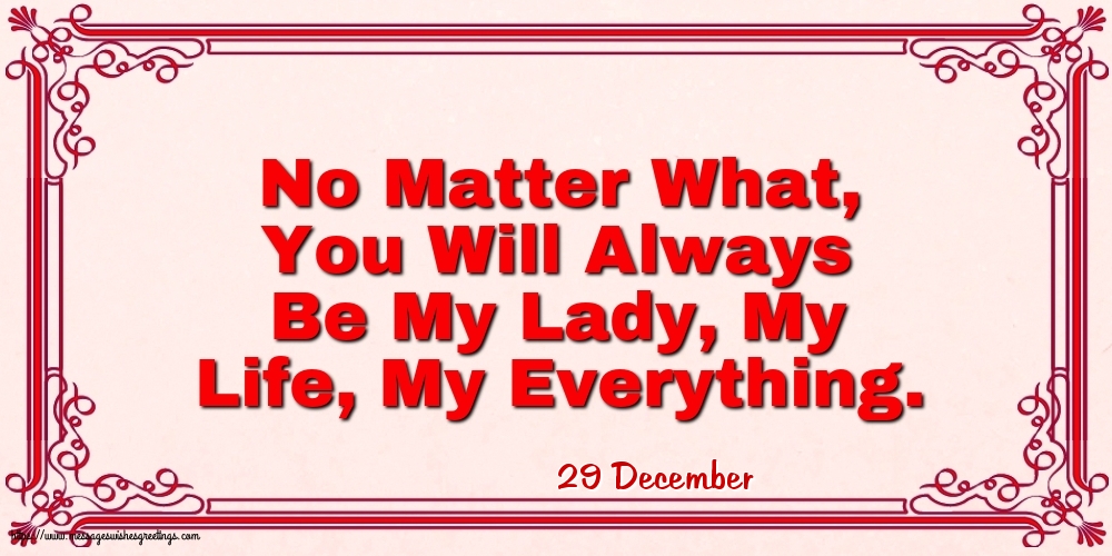 29 December - No Matter What