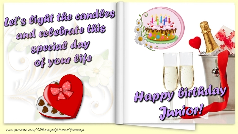 Greetings Cards for Birthday - Let’s light the candles and celebrate this special day  of your life. Happy Birthday Junior