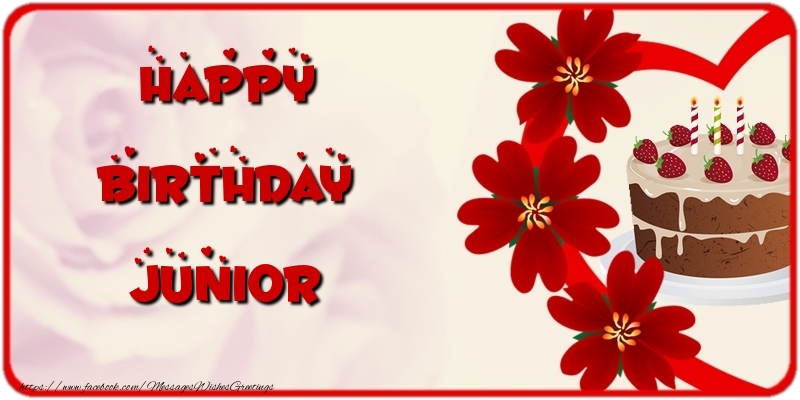  Greetings Cards for Birthday - Cake & Flowers | Happy Birthday Junior