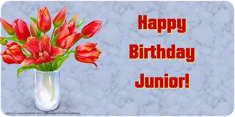 Greetings Cards for Birthday - Bouquet Of Flowers & Flowers | Happy Birthday Junior