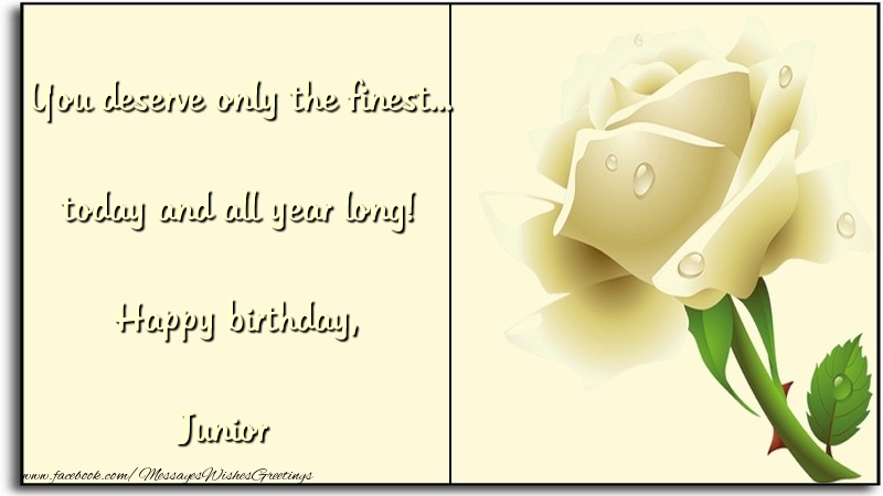  Greetings Cards for Birthday - Flowers | You deserve only the finest... today and all year long! Happy birthday, Junior