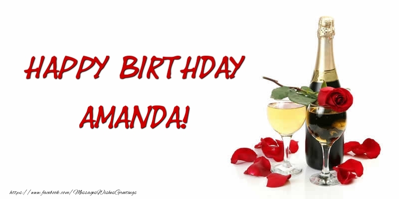  Greetings Cards for Birthday - Champagne | Happy Birthday Amanda