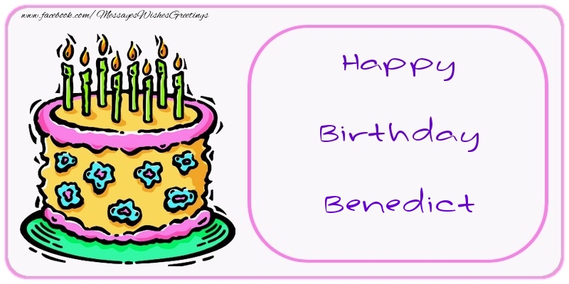 Greetings Cards for Birthday - Cake | Happy Birthday Benedict