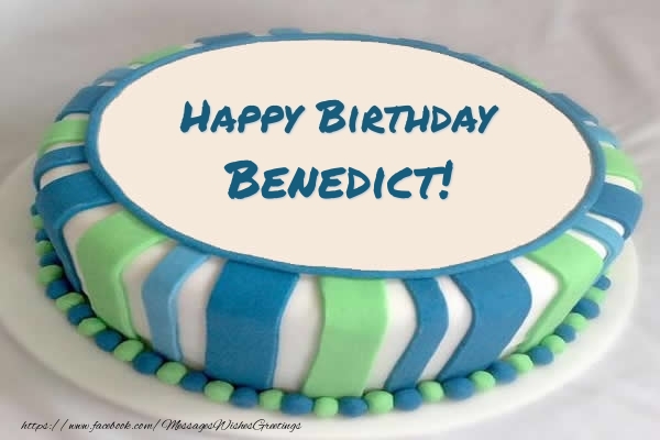 Greetings Cards for Birthday -  Cake Happy Birthday Benedict!