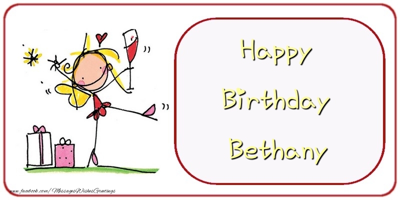 Greetings Cards for Birthday - Champagne & Gift Box | Happy Birthday Bethany