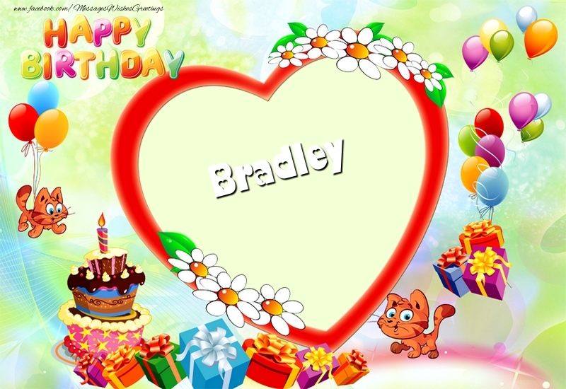 Greetings Cards for Birthday - 2023 & Cake & Gift Box | Happy Birthday, Bradley!