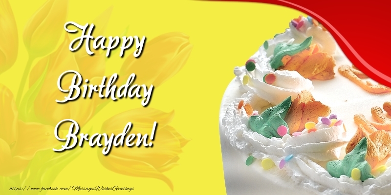  Greetings Cards for Birthday - Cake & Flowers | Happy Birthday Brayden