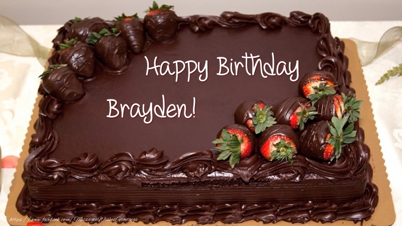 Greetings Cards for Birthday -  Happy Birthday Brayden! - Cake