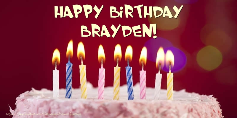  Greetings Cards for Birthday -  Cake - Happy Birthday Brayden!