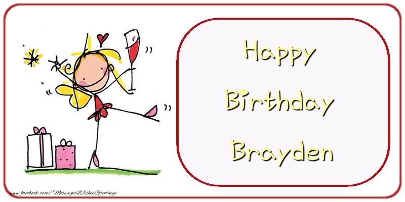  Greetings Cards for Birthday - Champagne & Gift Box | Happy Birthday Brayden