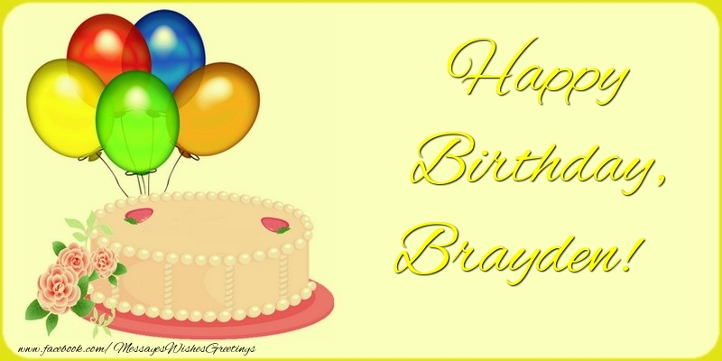  Greetings Cards for Birthday - Balloons & Cake | Happy Birthday, Brayden