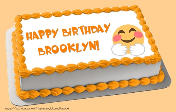 Greetings Cards for Birthday -  Happy Birthday Brooklyn! Cake