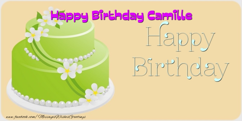 Greetings Cards for Birthday - Balloons & Cake | Happy Birthday Camille