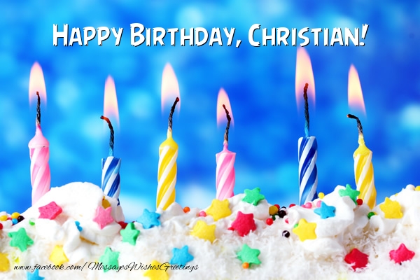 Greetings Cards for Birthday - Cake & Candels | Happy Birthday, Christian!