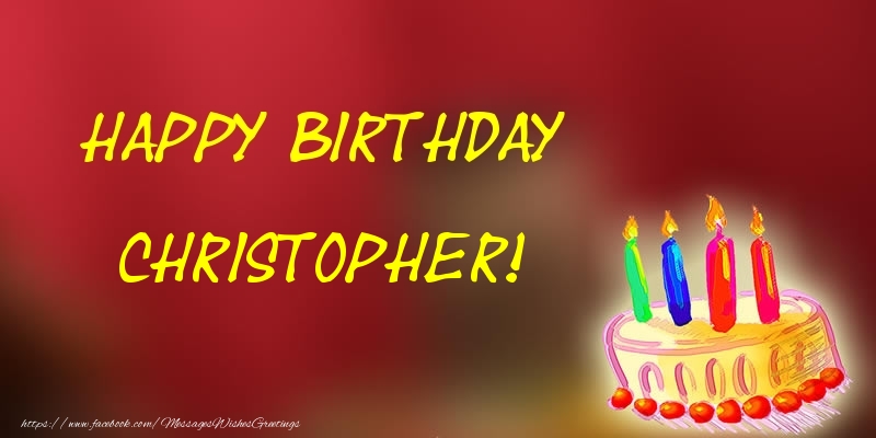 Greetings Cards for Birthday - Champagne | Happy Birthday Christopher!