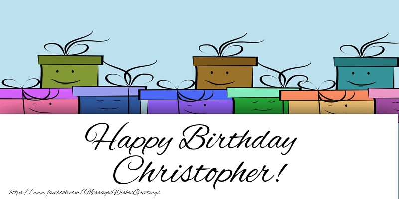 Greetings Cards for Birthday - Gift Box | Happy Birthday Christopher!