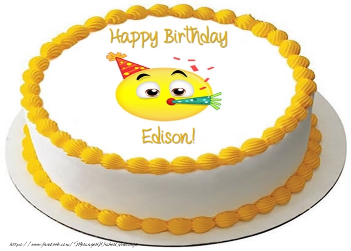 Greetings Cards for Birthday - Cake Happy Birthday Edison!