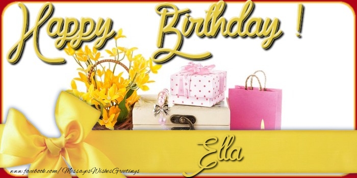 Greetings Cards for Birthday - Happy Birthday Ella