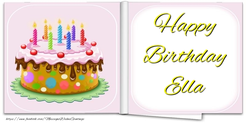 Greetings Cards for Birthday - Happy Birthday Ella