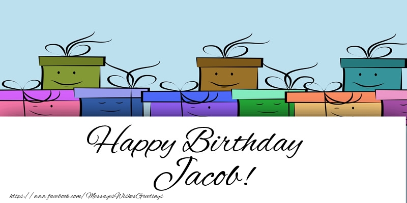 Greetings Cards for Birthday - Gift Box | Happy Birthday Jacob!