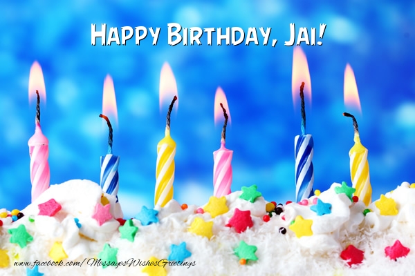 Greetings Cards for Birthday - Cake & Candels | Happy Birthday, Jai!