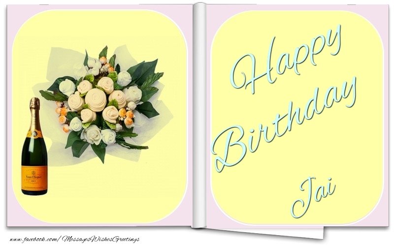  Greetings Cards for Birthday - Bouquet Of Flowers & Champagne | Happy Birthday Jai