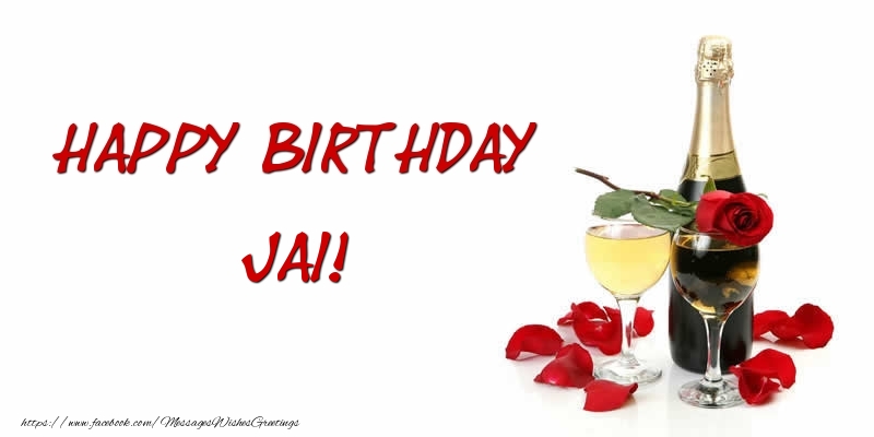 Greetings Cards for Birthday - Champagne | Happy Birthday Jai