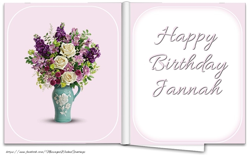 Greetings Cards for Birthday - Bouquet Of Flowers | Happy Birthday Jannah