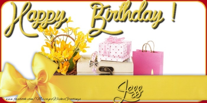 Greetings Cards for Birthday - Bouquet Of Flowers & Gift Box | Happy Birthday Jess