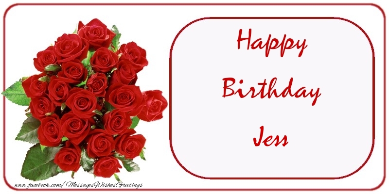 Greetings Cards for Birthday - Bouquet Of Flowers & Roses | Happy Birthday Jess