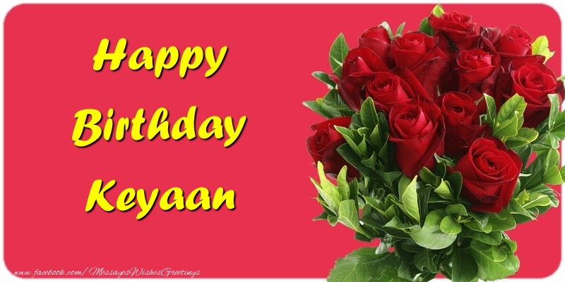 Greetings Cards for Birthday - Roses | Happy Birthday Keyaan