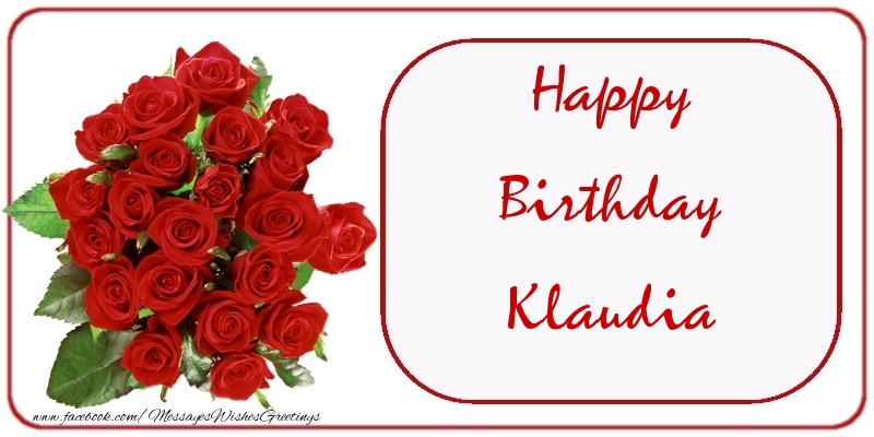 Greetings Cards for Birthday - Happy Birthday Klaudia