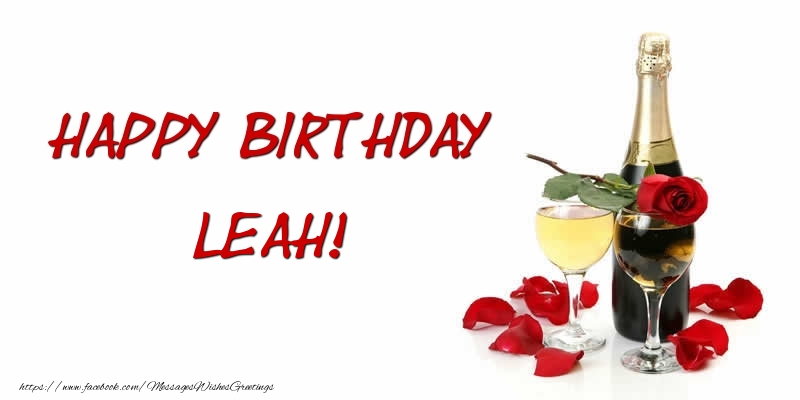 Greetings Cards for Birthday - Happy Birthday Leah