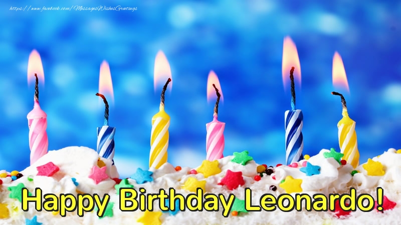 Greetings Cards for Birthday - Cake & Candels | Happy Birthday, Leonardo!