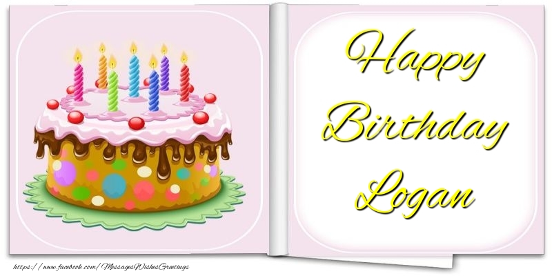 Greetings Cards for Birthday - Cake | Happy Birthday Logan