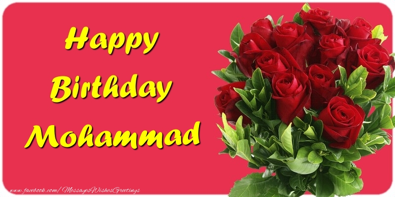 Greetings Cards for Birthday - Roses | Happy Birthday Mohammad