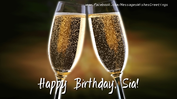 Greetings Cards for Birthday - Champagne | Happy Birthday, Sia!