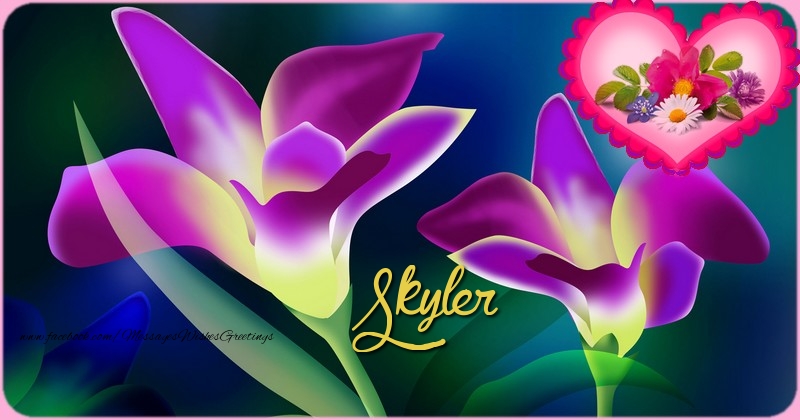 Greetings Cards for Birthday - Bouquet Of Flowers & Gift Box | Happy Birthday Skyler