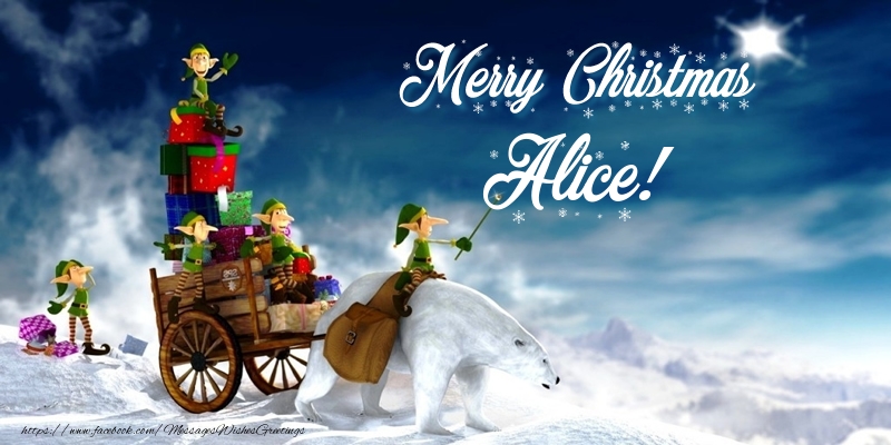 Greetings Cards for Christmas - Merry Christmas Alice!