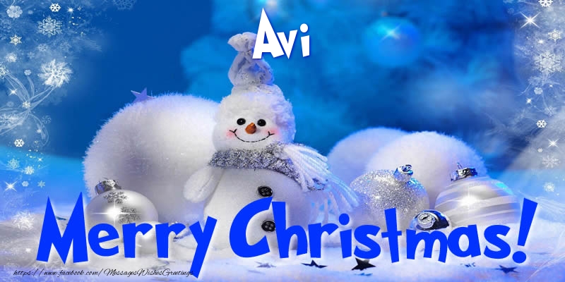 Greetings Cards for Christmas - Christmas Decoration & Snowman | Avi Merry Christmas!