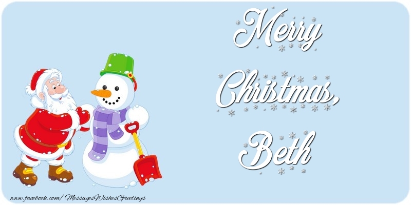 Greetings Cards for Christmas - Merry Christmas, Beth